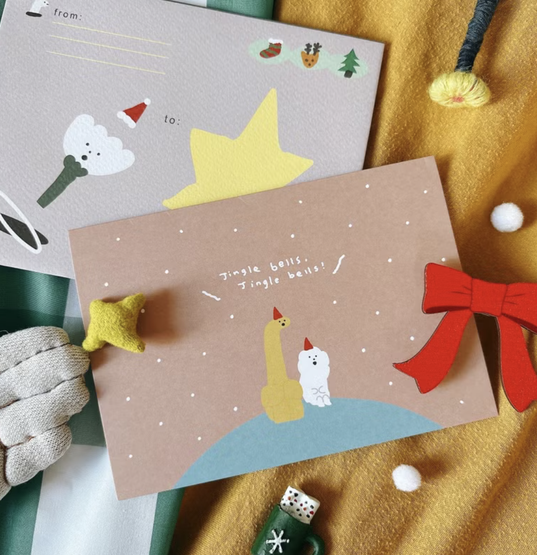 叮叮噹 聖誕卡片信封｜馬卡龍腳趾