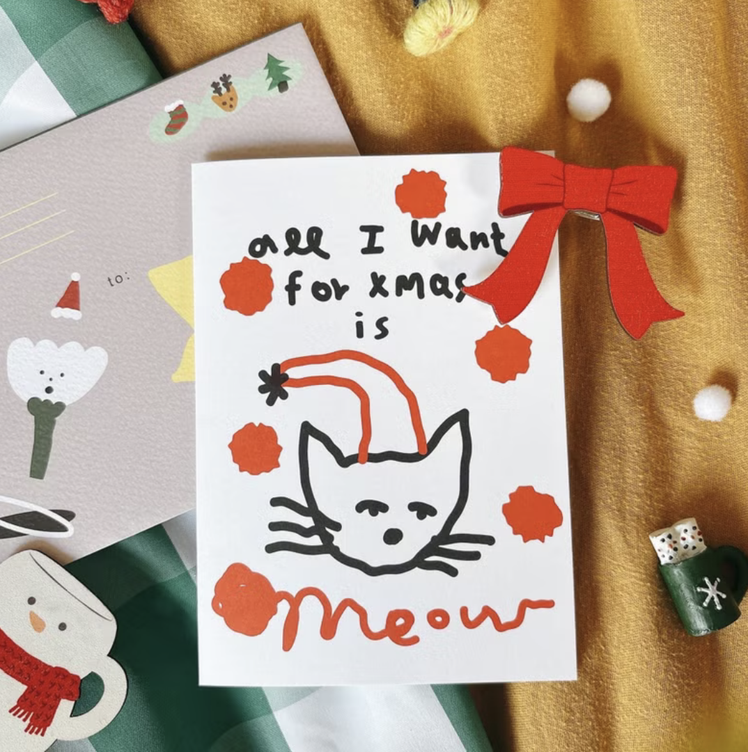貓貓聖誕節 聖誕卡片信封｜馬卡龍腳趾