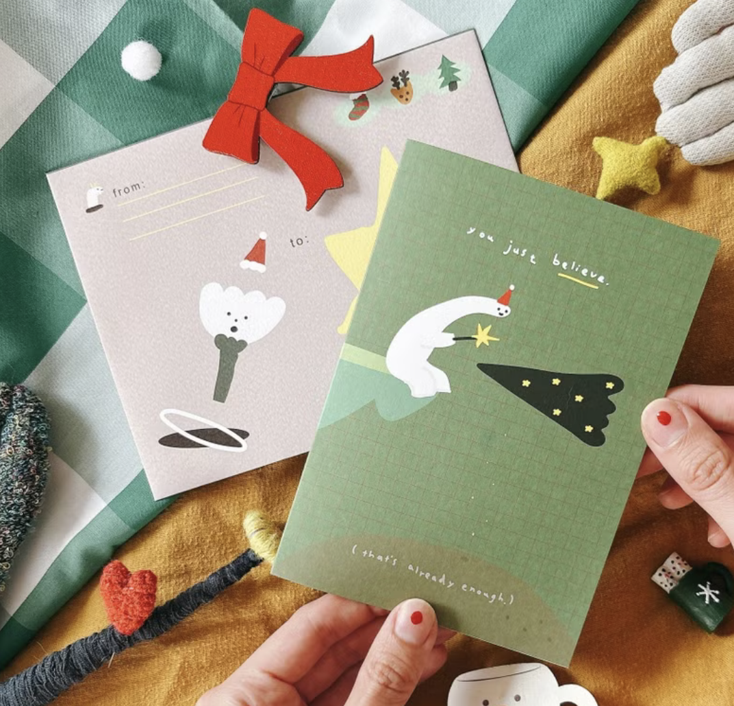 相信的魔法 聖誕卡片信封｜馬卡龍腳趾