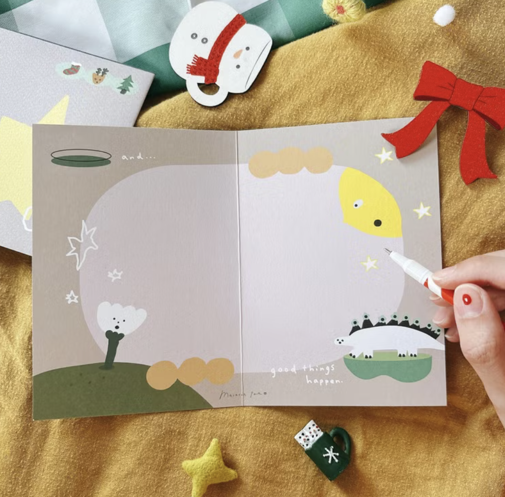 相信的魔法 聖誕卡片信封｜馬卡龍腳趾