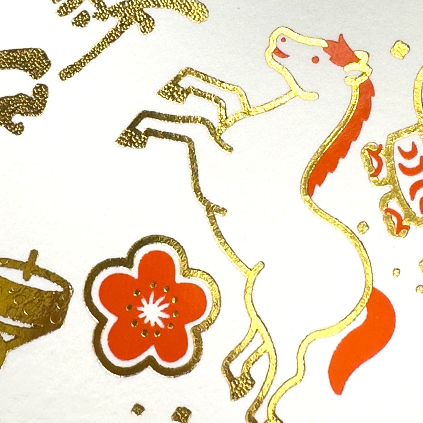 吉祥正午 馬年賀卡 燙金賀卡 明信片｜日本ROKKAKU