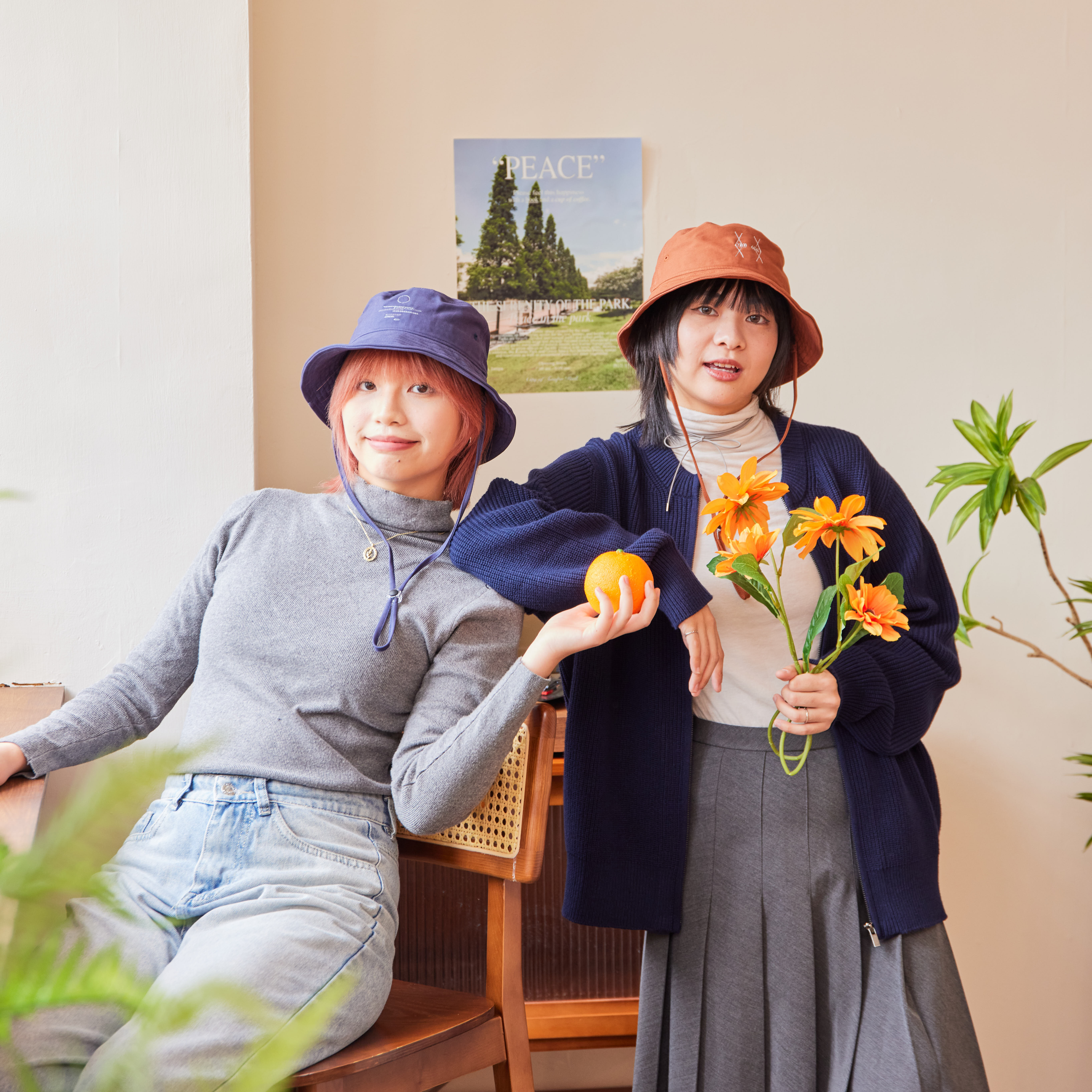 《海色的線條》水洗軟簷登山帽-藍莓優格