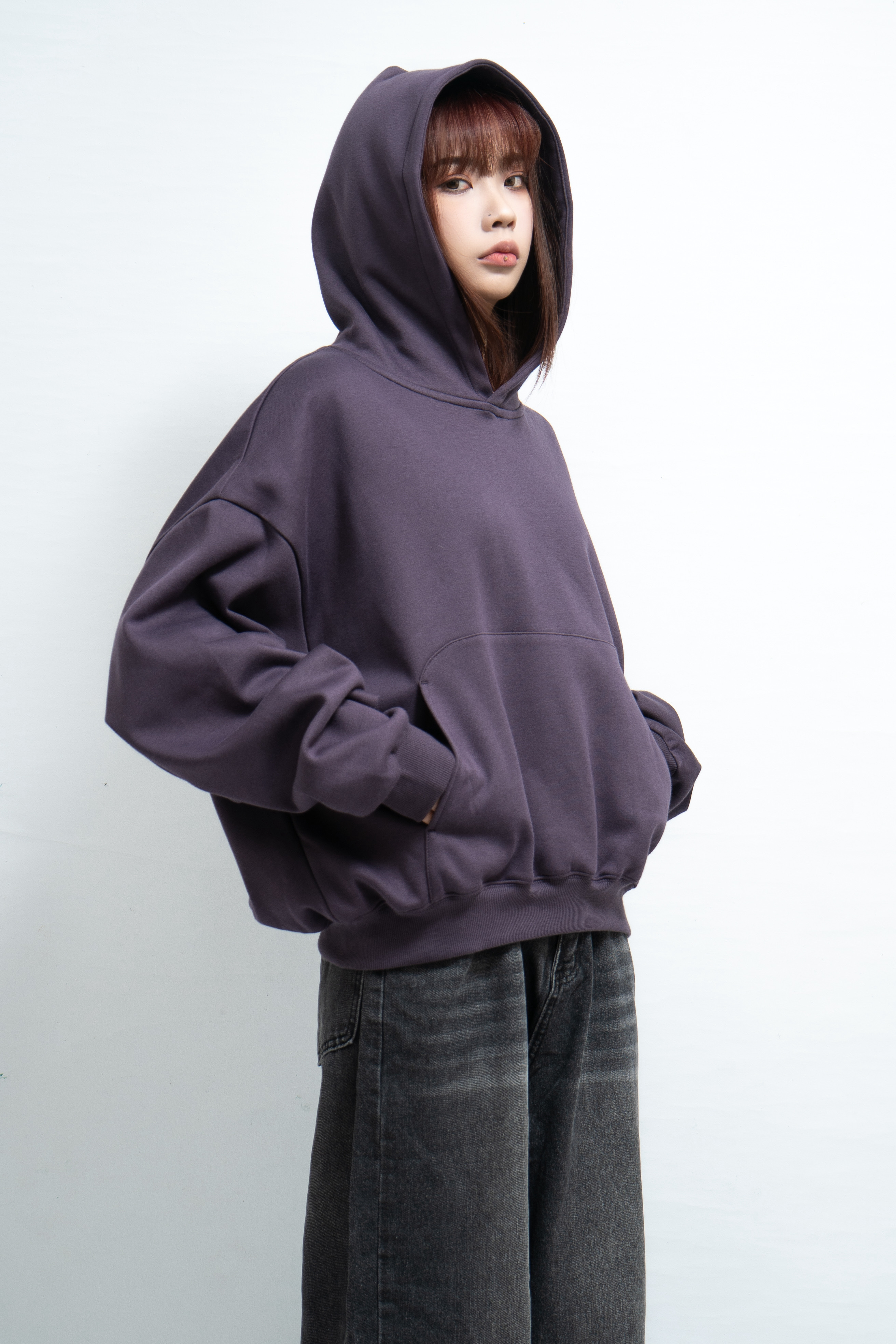 JINMANU HD2501 寬短落肩奶霜絨帽T CLEANFIT 連帽長袖 帽TEE