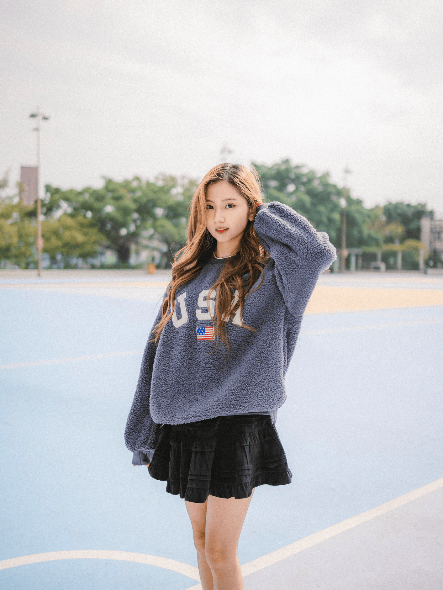 軟綿綿USA Flag刺繡衛衣
