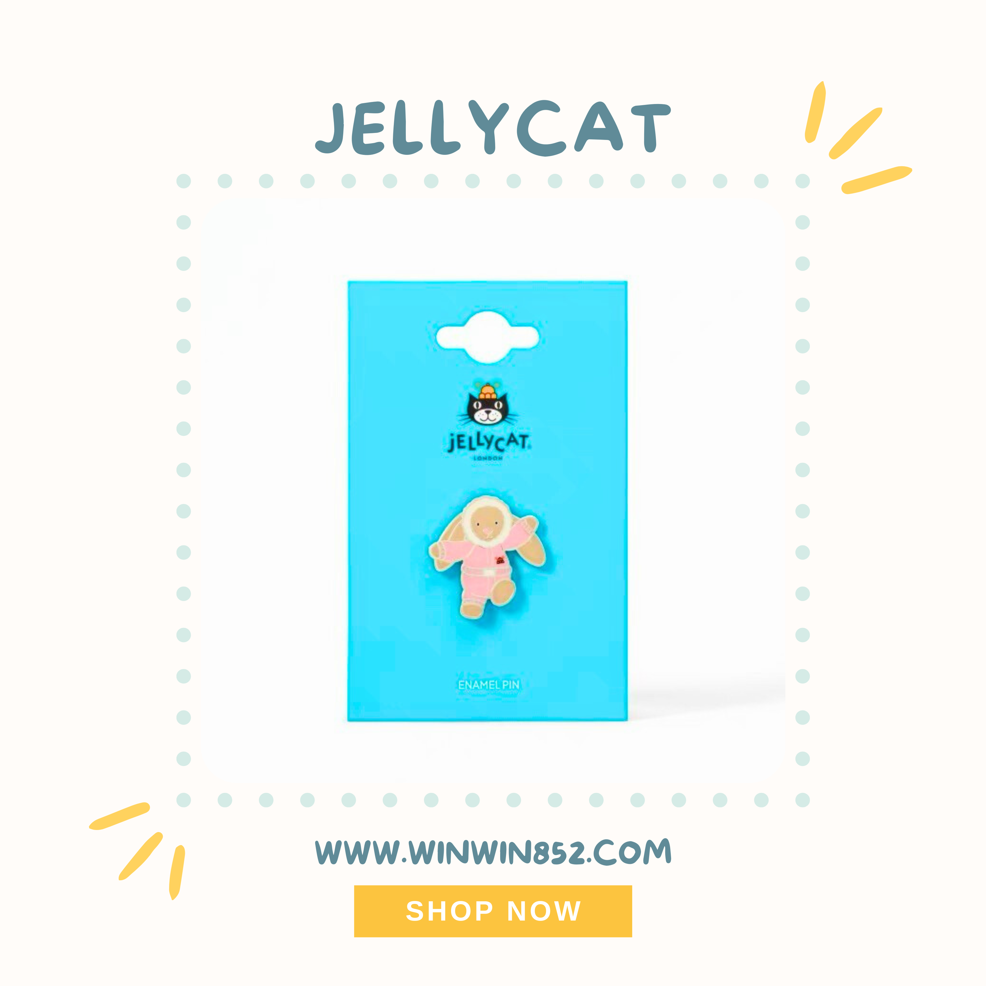 Jellycat Bunny 'Snow Suit' Pin