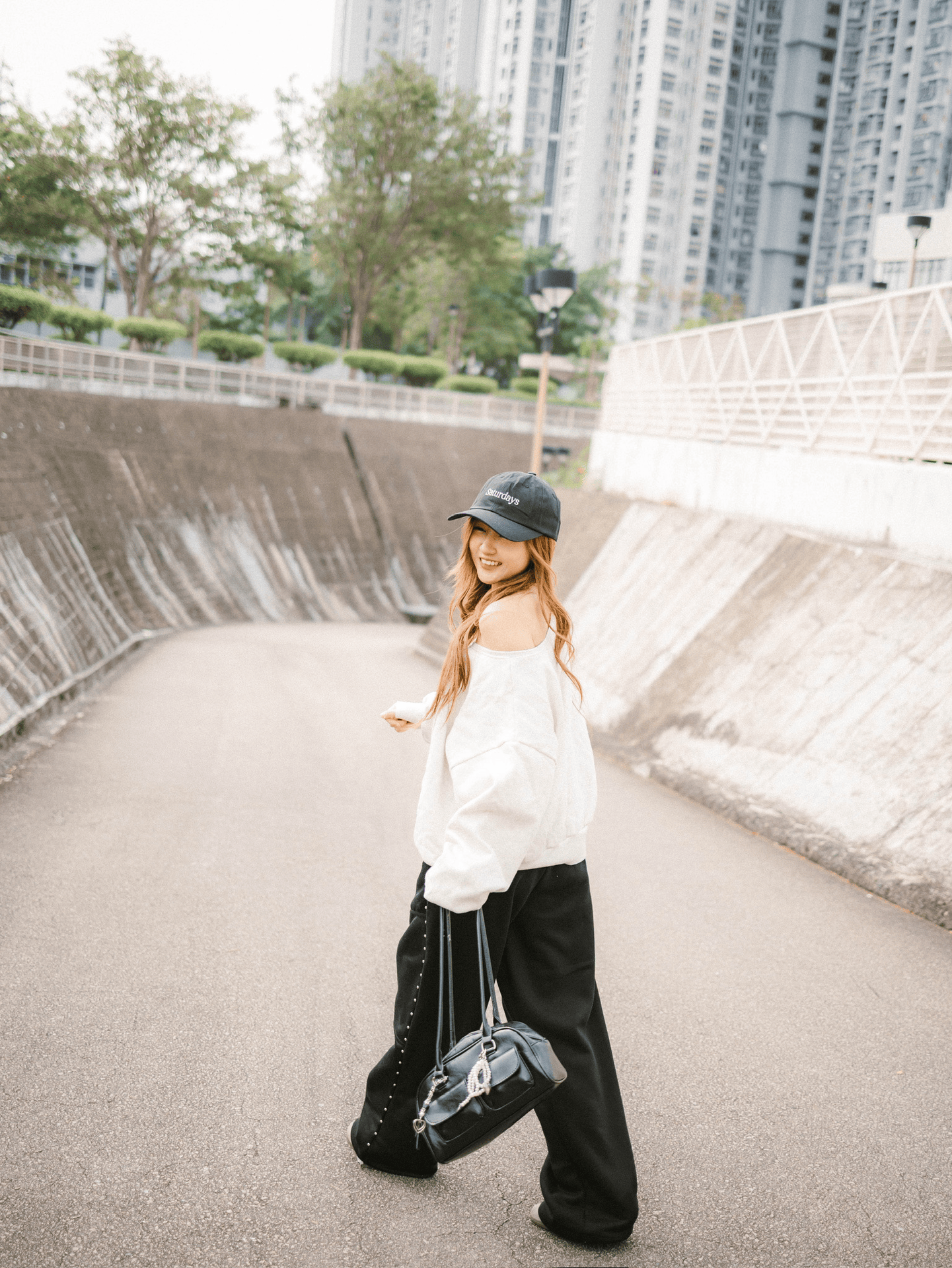 舒適幼橡筋褲頭鉚釘棉褲