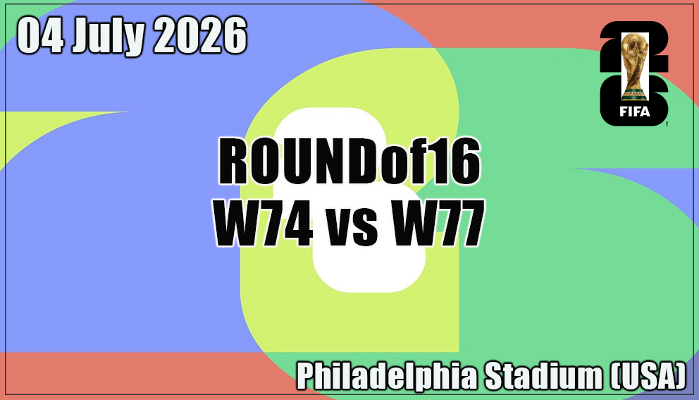 Match 89| Round of 16| W74 - W77