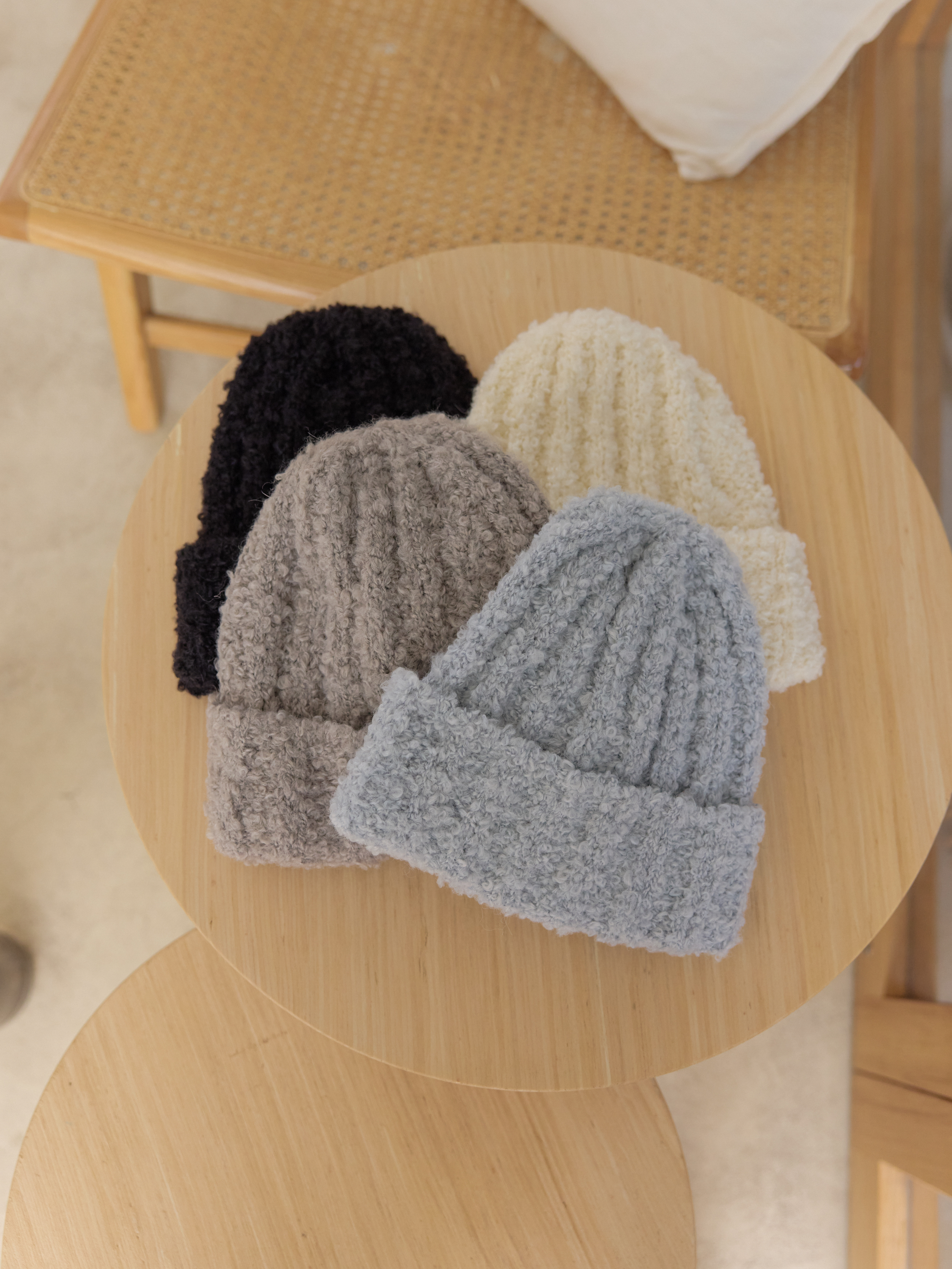 柔霧圈圈毛針織帽