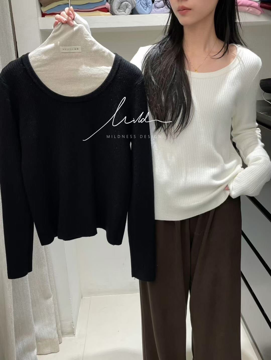 韓-253013極度舒服加厚U領打底衫