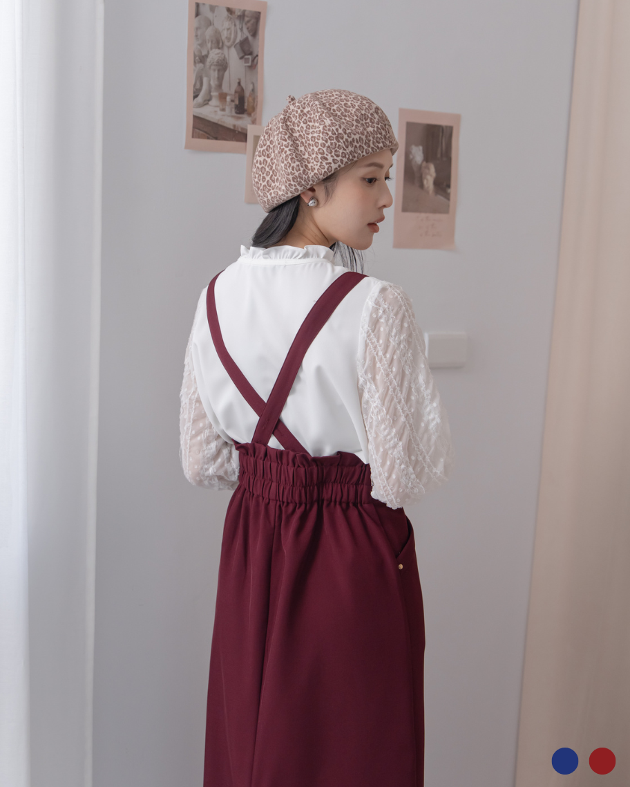 氣質綁帶後開衩長裙