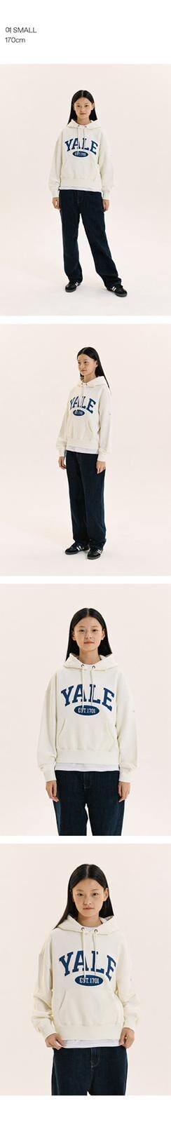SC024 Phyps YALE LOGO短身有帽衛衣 白色 YD09HD0001