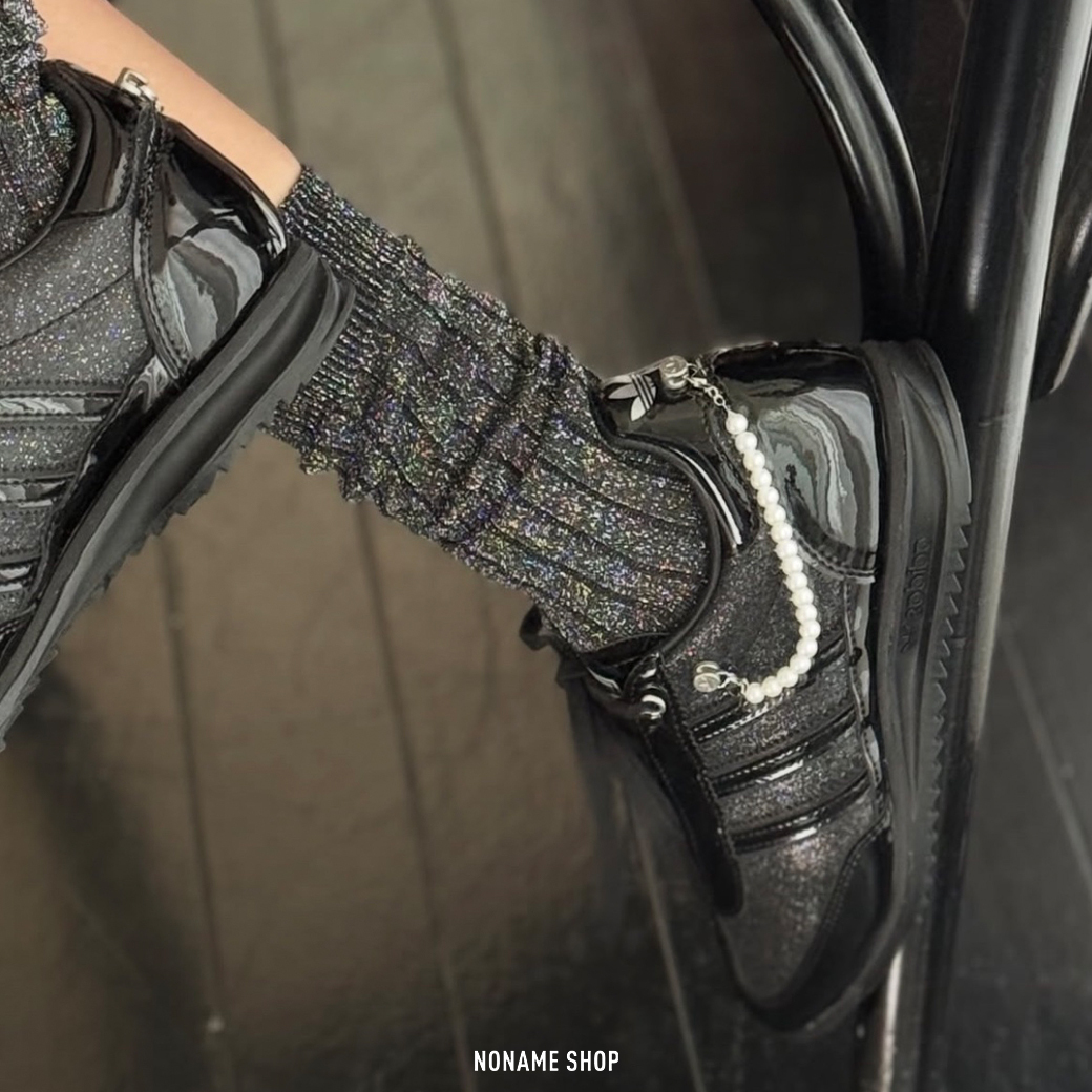 ADIDAS ORIGINALS SL72 PATENT PEARLS 黑珍珠 漆皮 小香風 金屬感 德訓鞋  (女款)