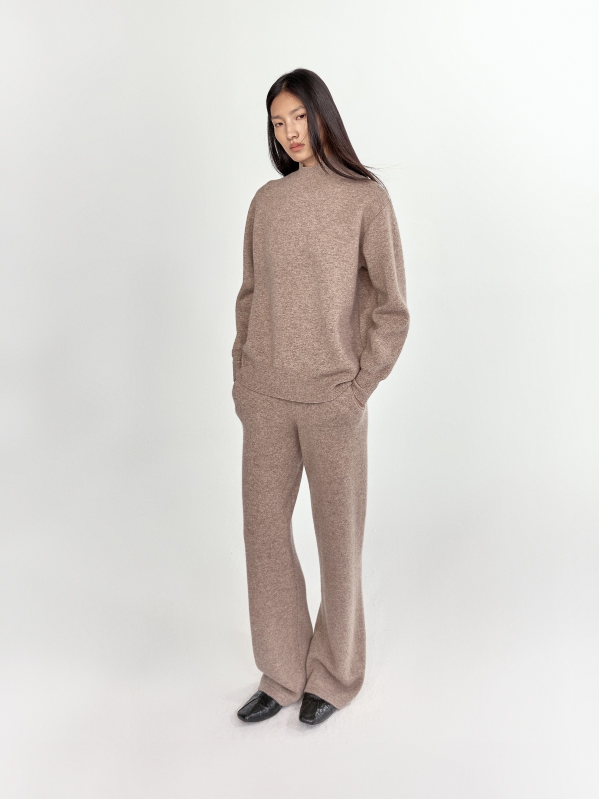 HANAA 新款100%康賽妮羊絨高領針織毛衣