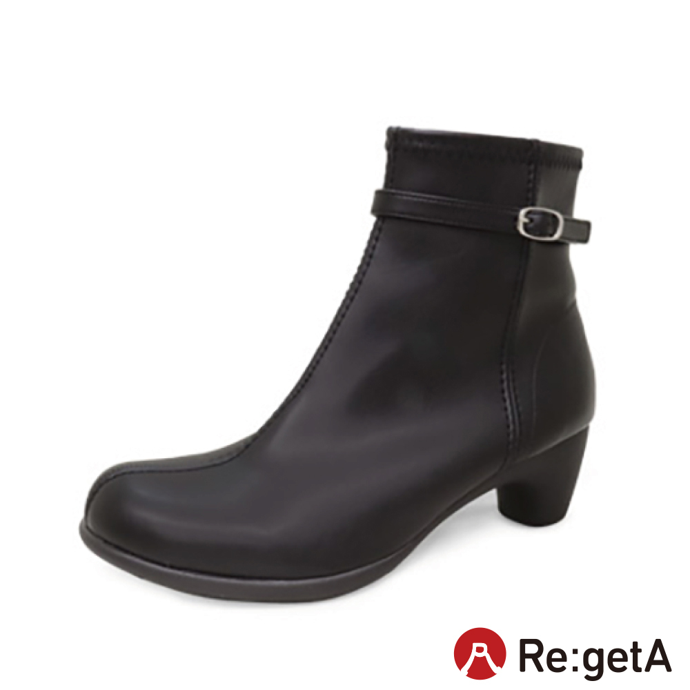 大阪樂步健康鞋 Re:getA側拉鍊短靴R6002(BLK-黑色)
