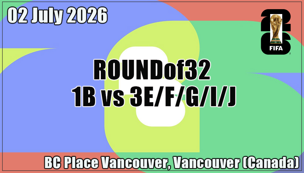 Match 85| Round of 32| 1B vs 3E / F / G / I / J