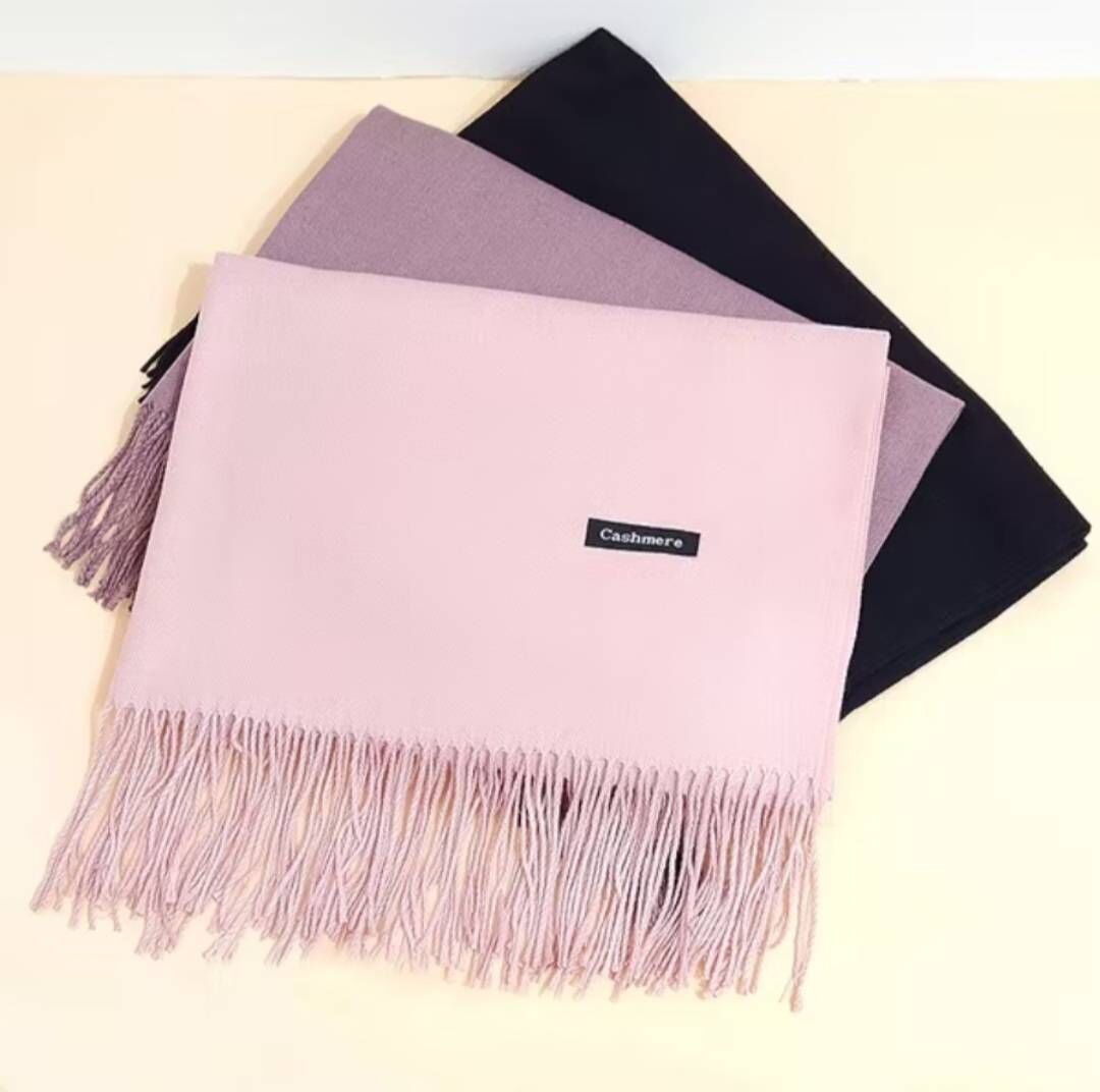 嘉義院∣保暖親膚仿羊絨圍巾 披巾(粉色)