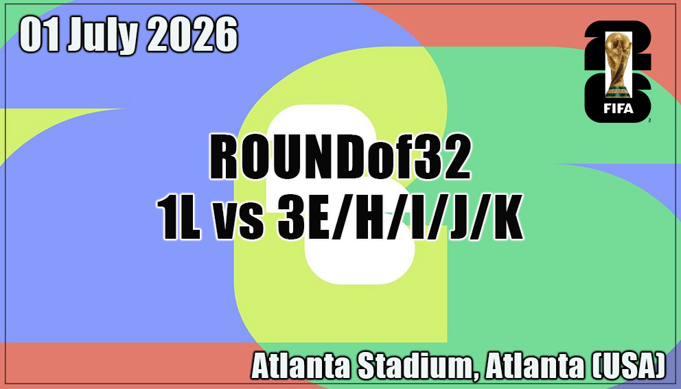 Match 80| Round of 32| 1L vs 3E / H / I / J / K