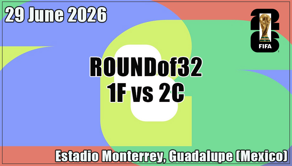 Match 75| Round of 32| 1F vs 2C