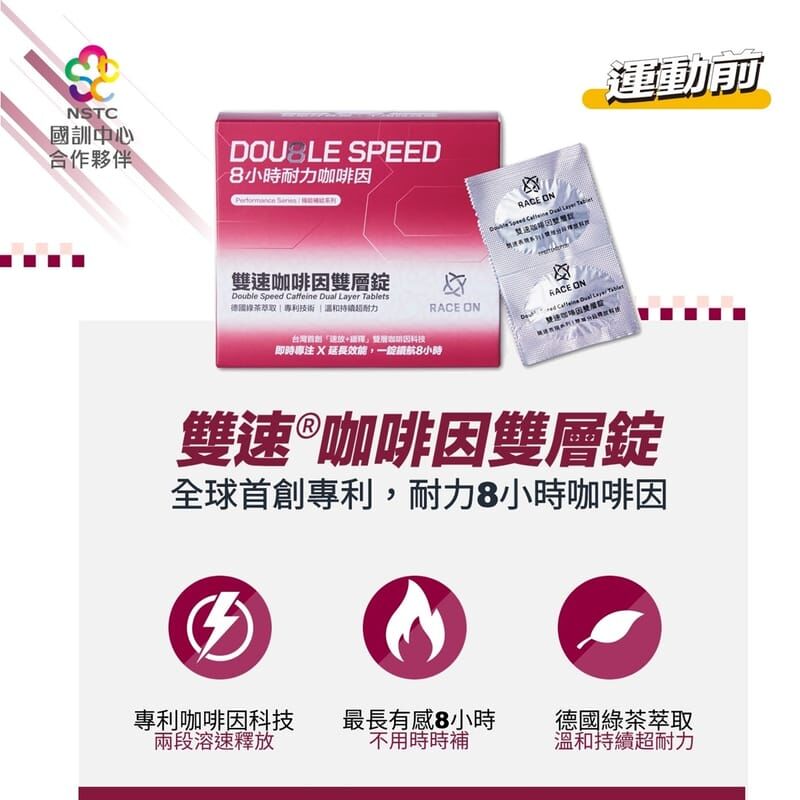 Race on 銳速 雙速咖啡因雙層錠  12碇/盒