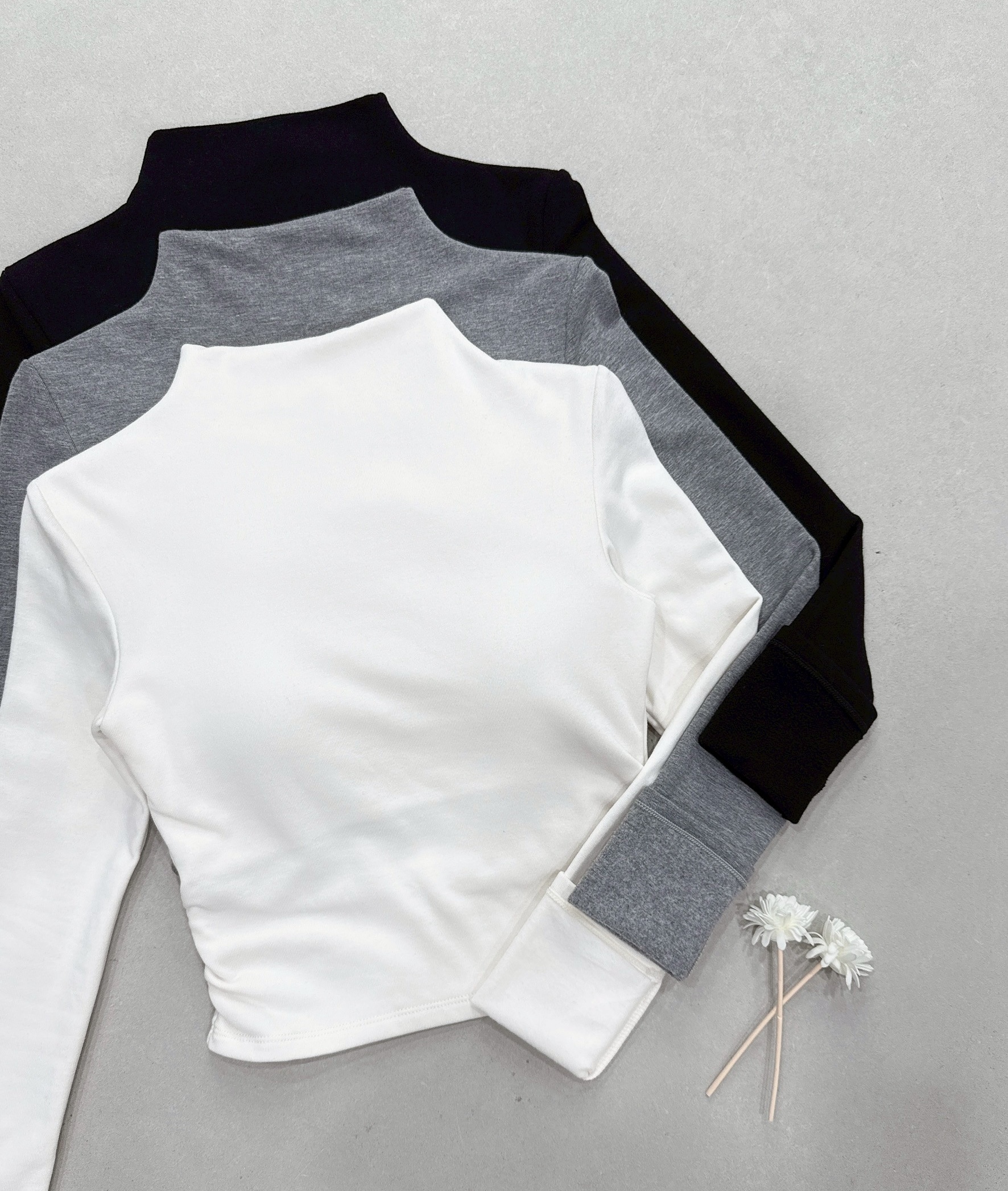 立領磨毛罩杯側皺短版棉衣