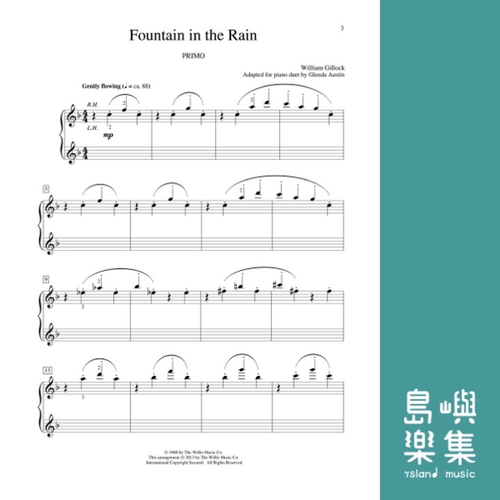 Fountain in the Rain 1 Piano, 4 Hands/Early Intermediate Level
