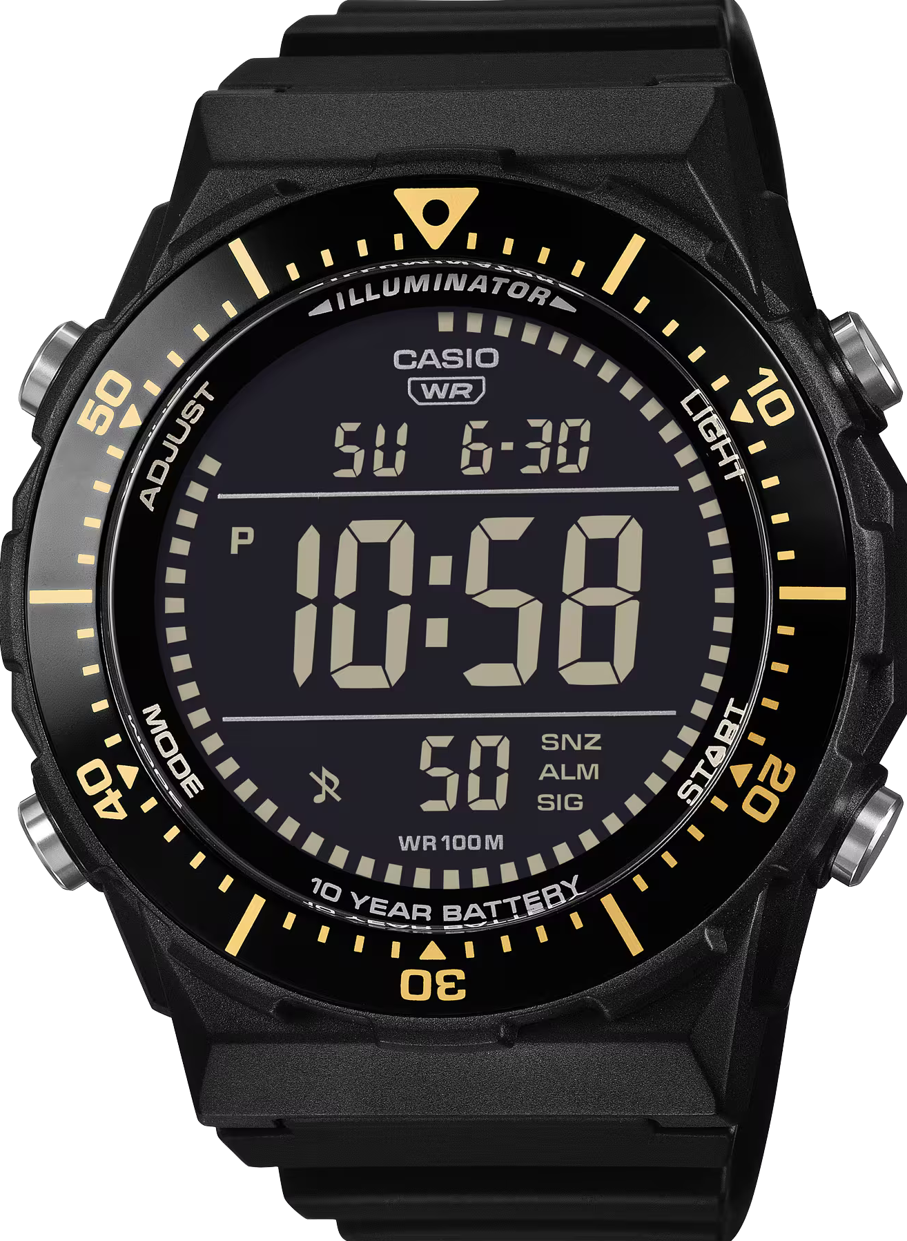 萬年鐘錶 - CASIO  卡西歐  大顯示幕旋轉錶圈電子錶  AE-1700H-1B 錶徑 : 47.3mm
