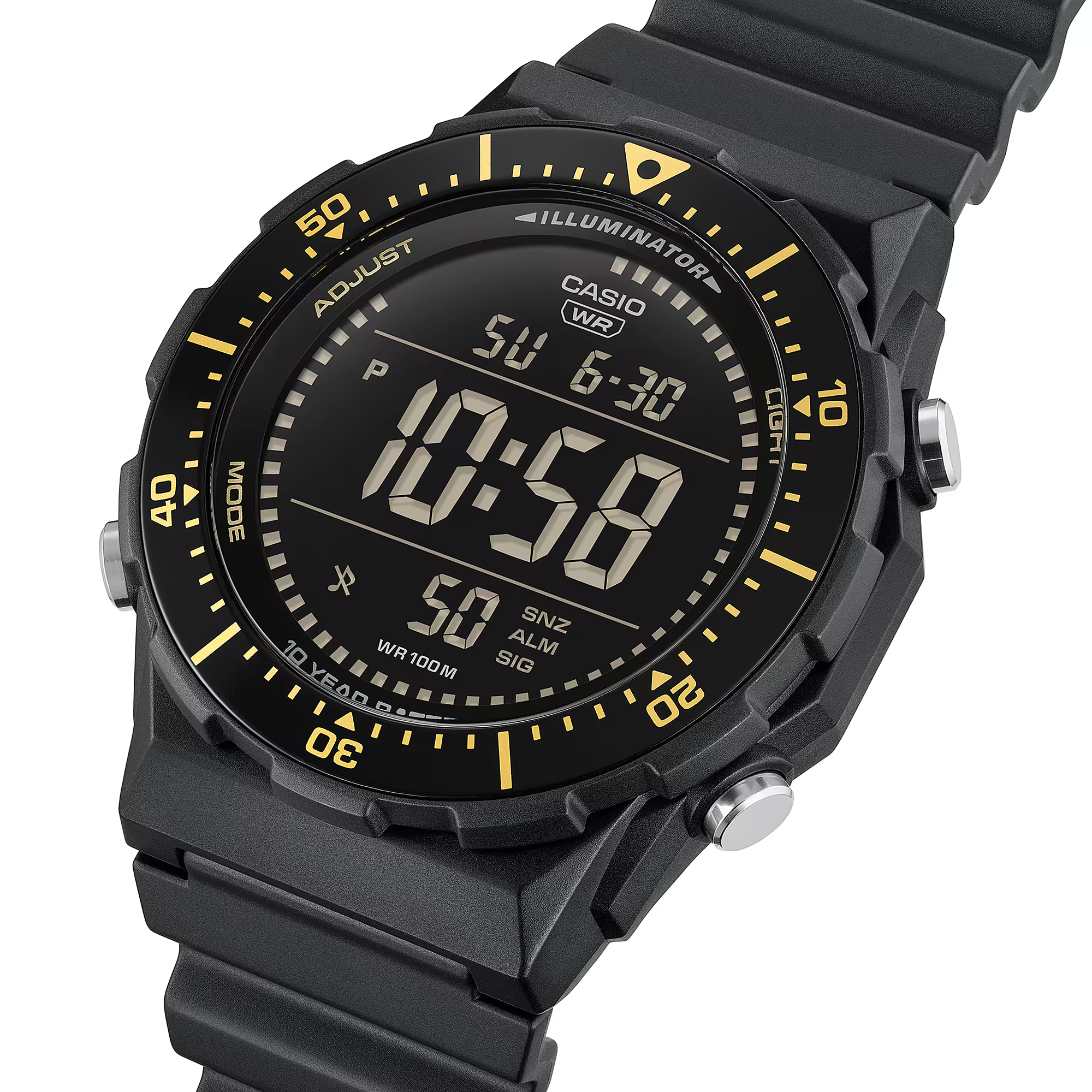 萬年鐘錶 - CASIO  卡西歐  大顯示幕旋轉錶圈電子錶  AE-1700H-1B 錶徑 : 47.3mm