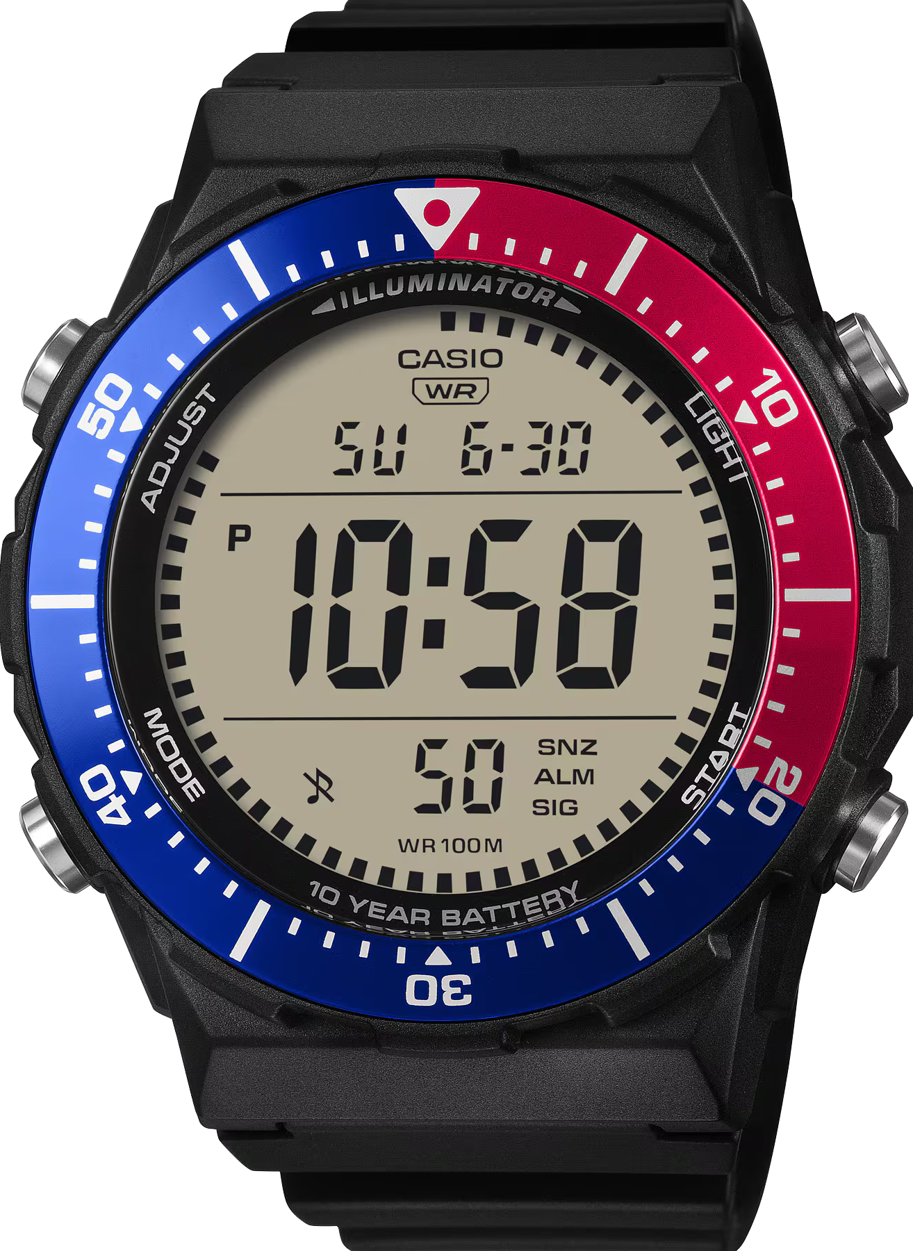 萬年鐘錶 - CASIO  卡西歐  大顯示幕旋轉錶圈電子錶 AE-1700H-1A2 錶徑 : 47.3mm