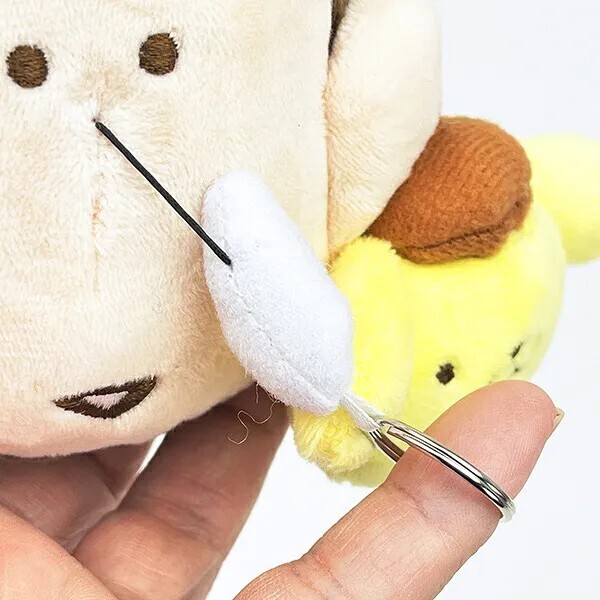 Sanrio Pompompurin x Crayon Shin-chan Bo-chan Mascot Keychain with Reel