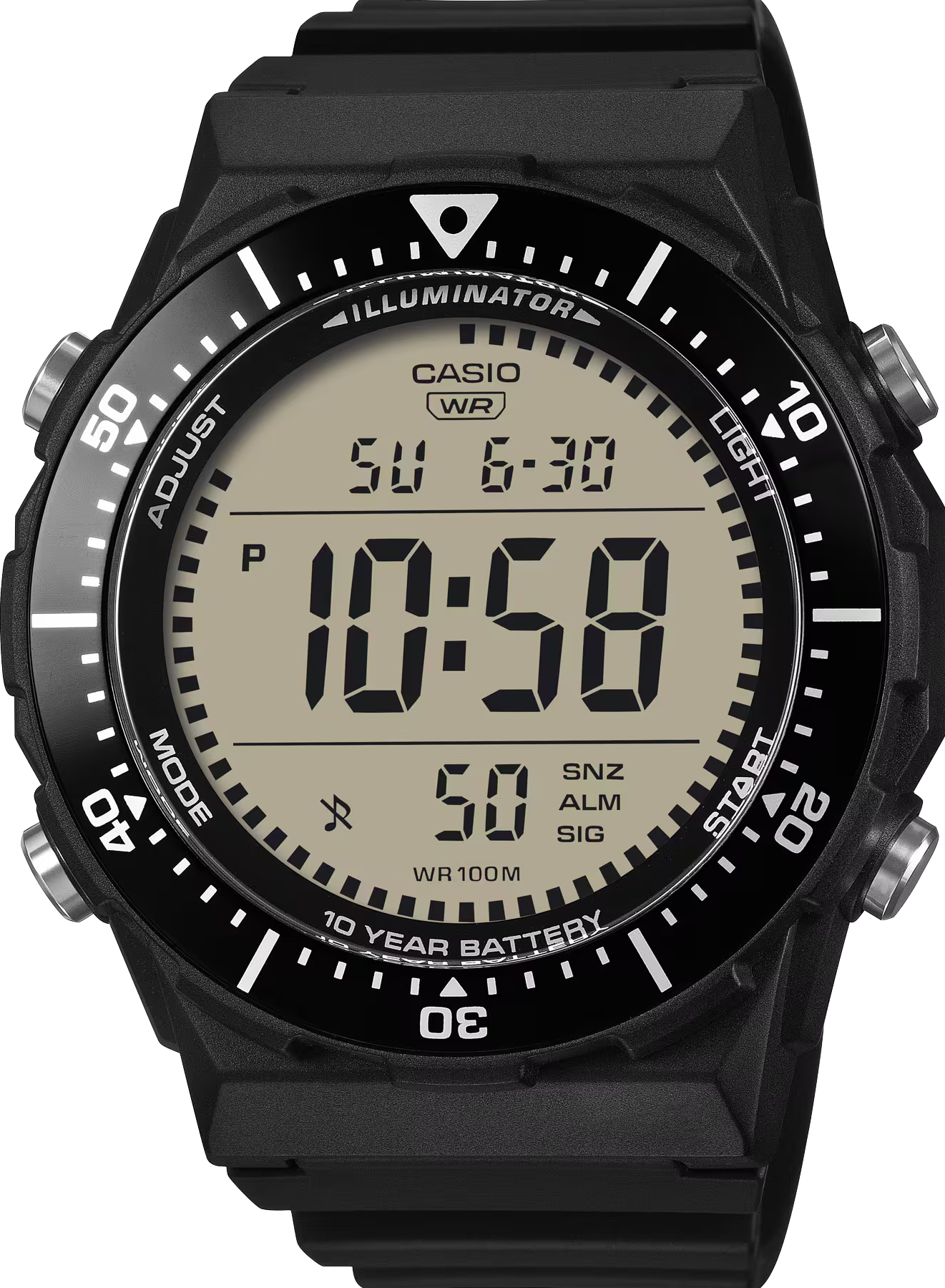 萬年鐘錶 - CASIO  卡西歐  大顯示幕旋轉錶圈電子錶 AE-1700H-1A 錶徑 : 47.3mm