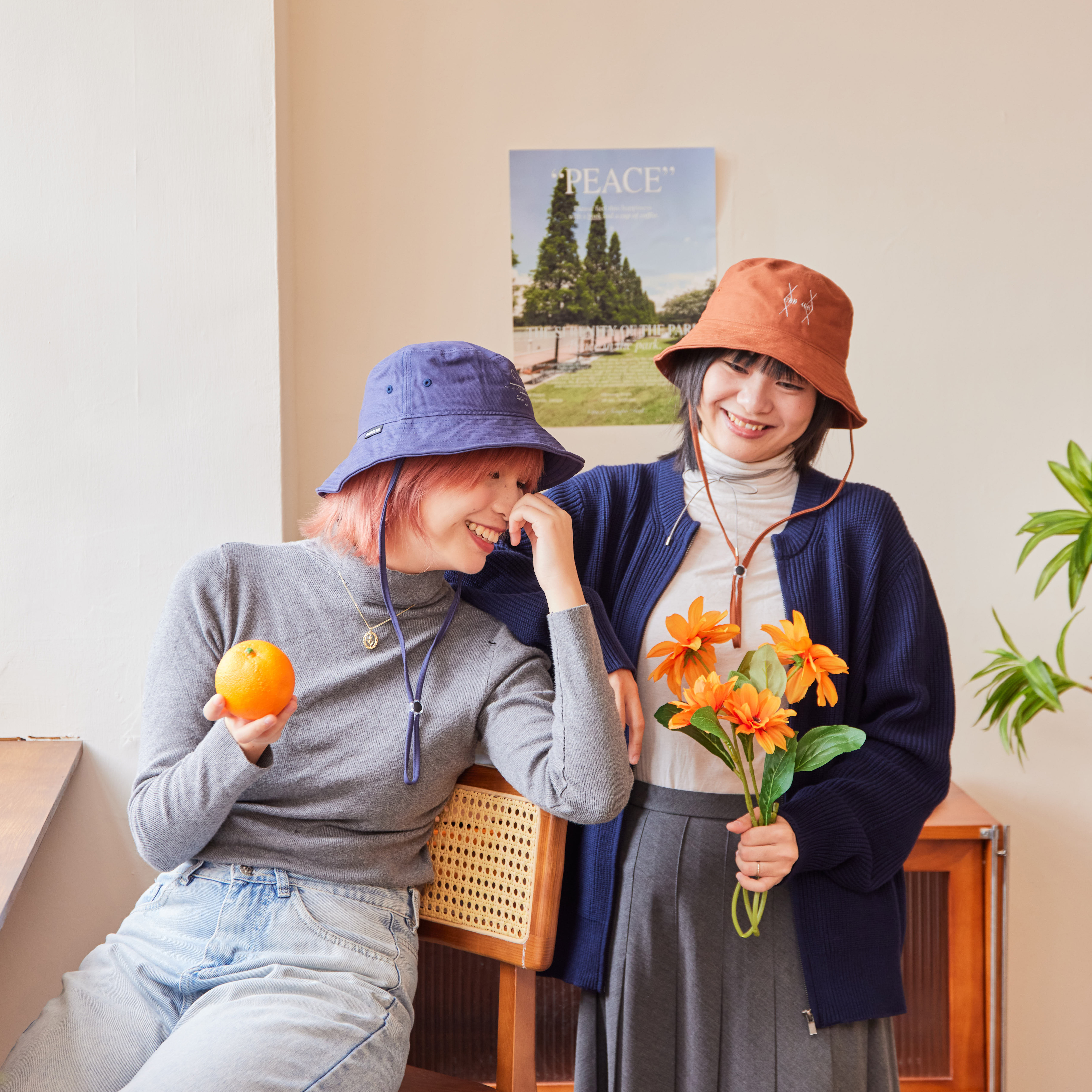 《海色的線條》水洗軟簷登山帽-艾草麻糬