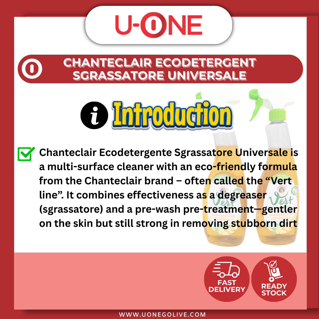U-ONE | Chanteclair | Multi Cleaning| Ecodetergent Sgrassatore Universale