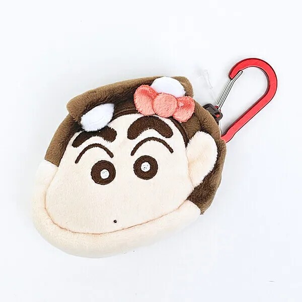 Sanrio Hello Kitty x Crayon Shin-chan fluffy mini pouch with carabiner