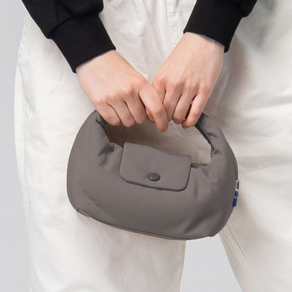 瑞典雲朵包系列｜防潑水 雲朵 牛角流浪包(大象灰)S