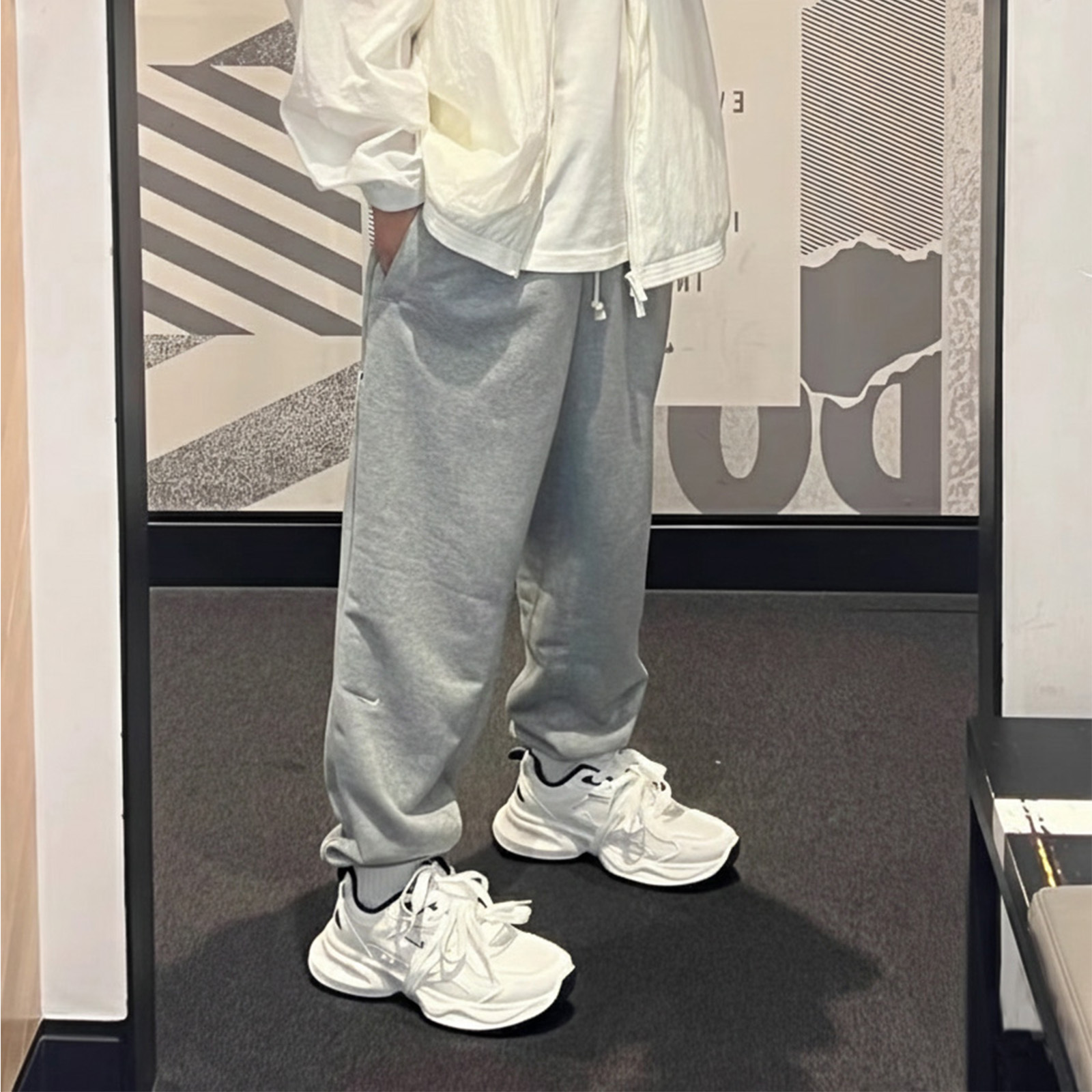 Nike Dri-Fit 健身訓練舒適透氣休閒速乾束腳針織運動褲 男款 灰色 FZ0225-063