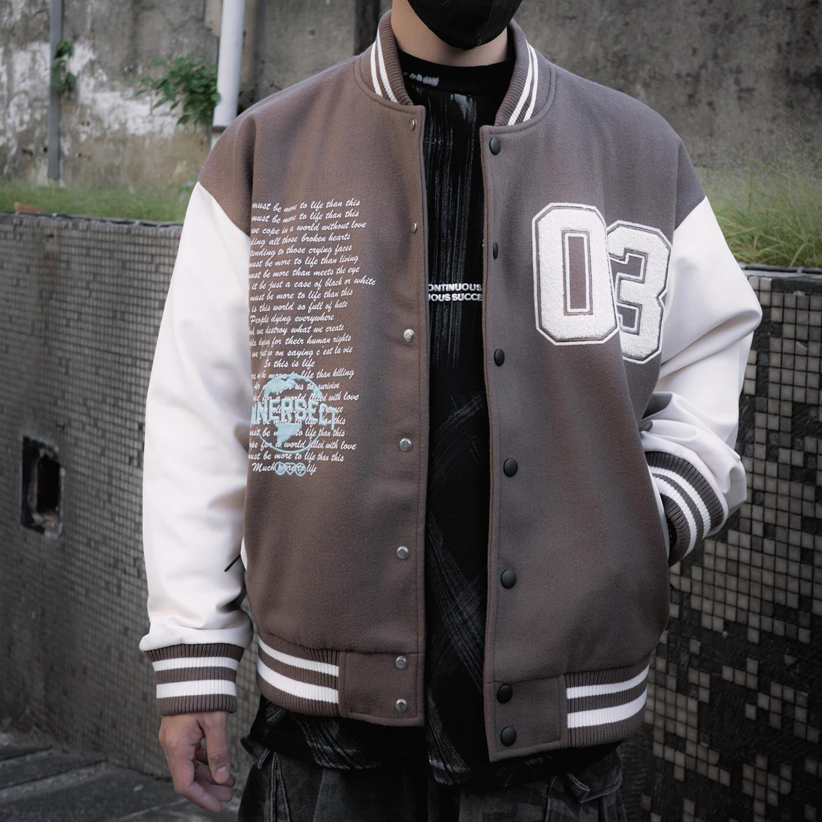 陳冠希 Clot INNERSECT 三生萬物 缺失地球系列 重磅 刺繡 棒球外套 男女 INN24FWTJK147