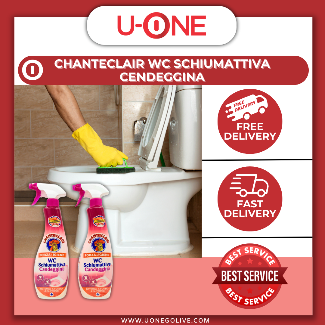 U-ONE | Cleaning Series | Toilet Bowl Cleaner | Chanteclair | Wc Schiumattiva Cendeggina | 625ml