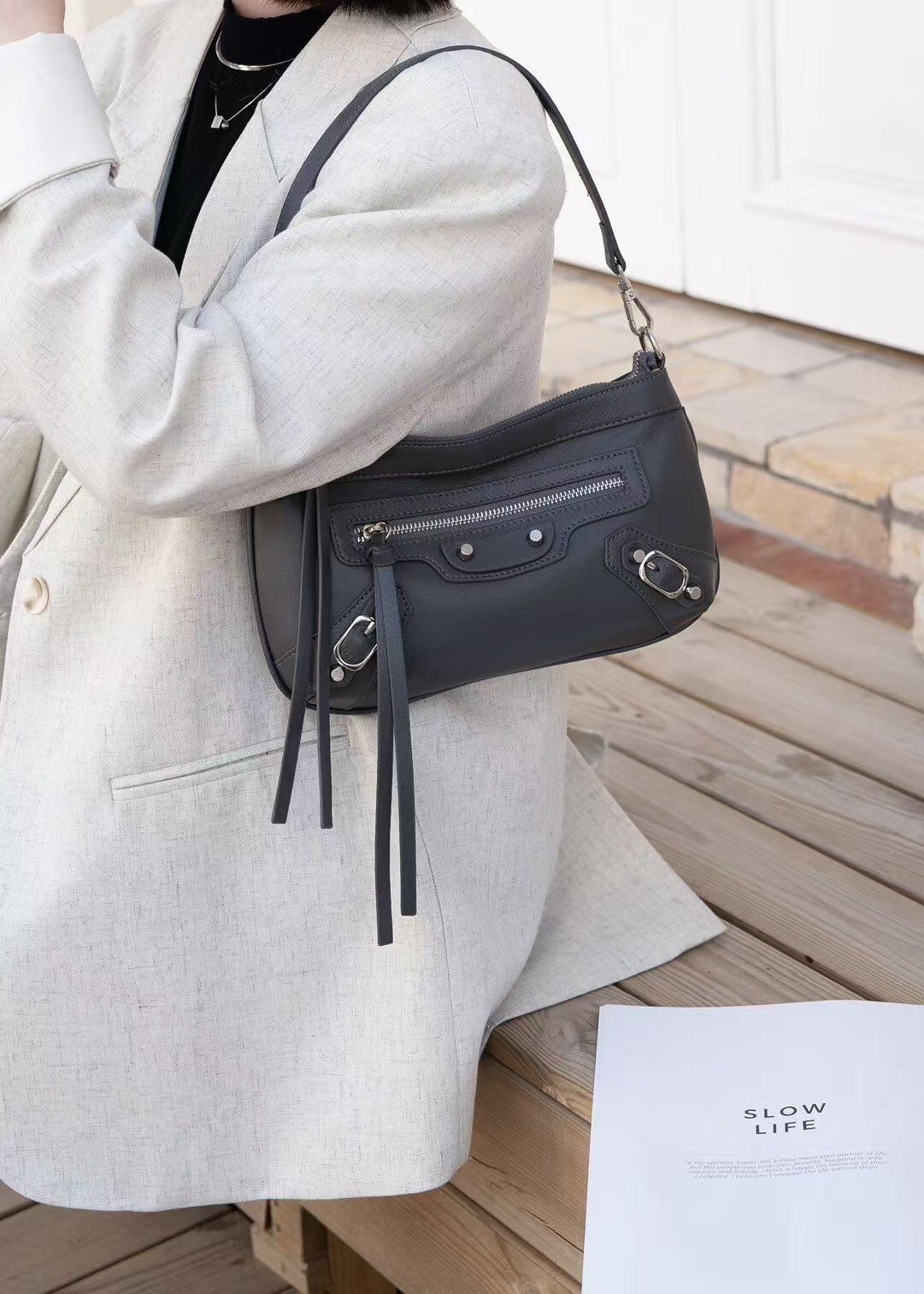 99-79【韓版woc百搭機車包】