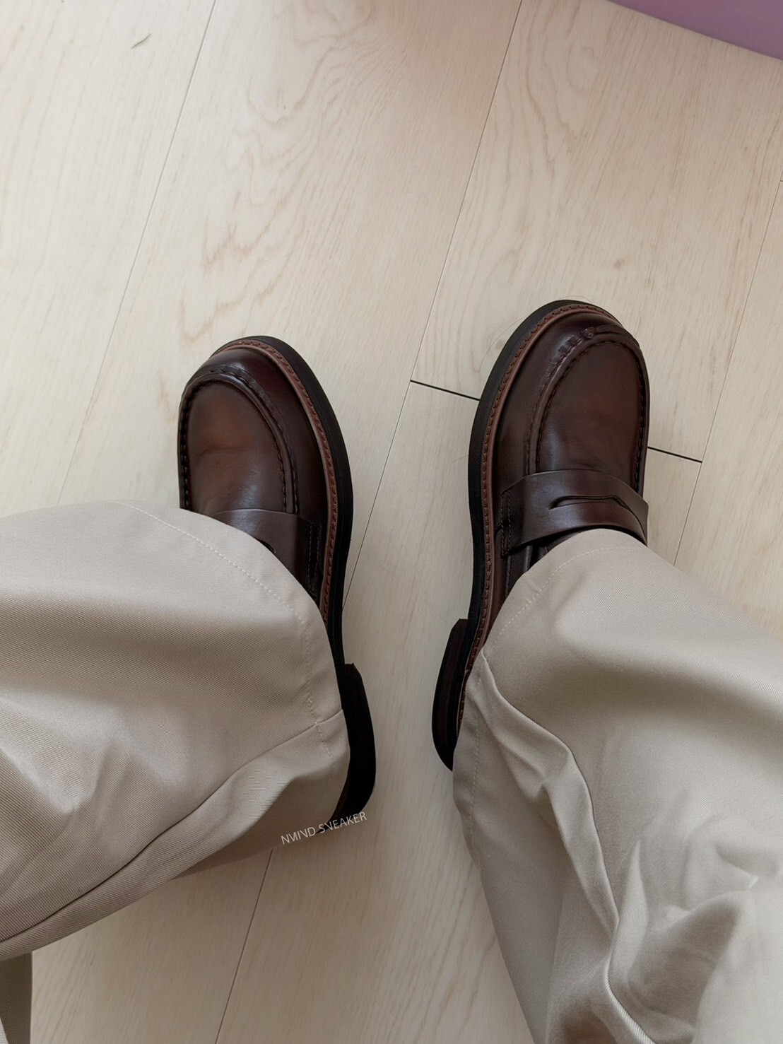 <男生穿搭神器> 🇰🇷 真皮復古棕色樂福鞋