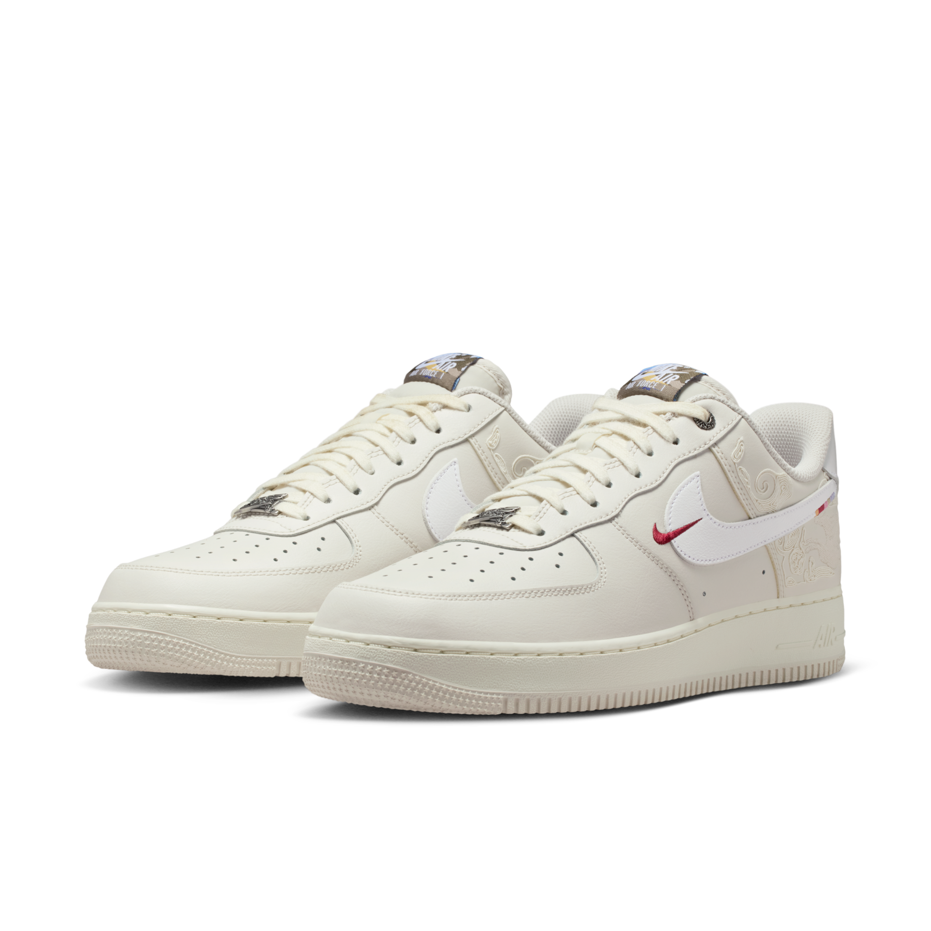 男鞋 NIKE AIR FORCE 1 '07 'CNY' 白紅 馬年 新年 刺繡 皮革 休閒鞋【IQ1119-011】AF1