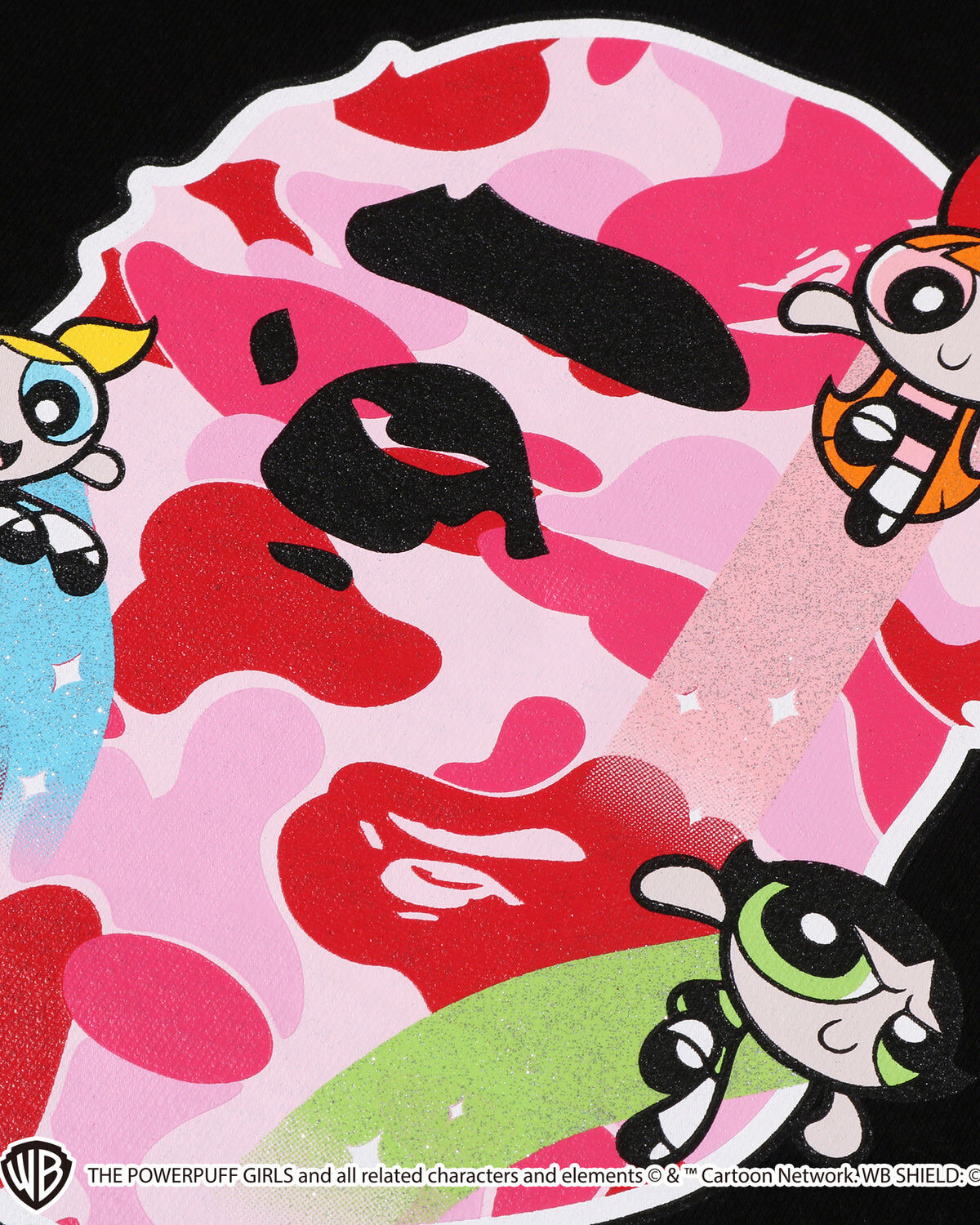 BAPE® x《飛天小女警》APE HEAD PULLOVER HOODIE  帽踢 黑色