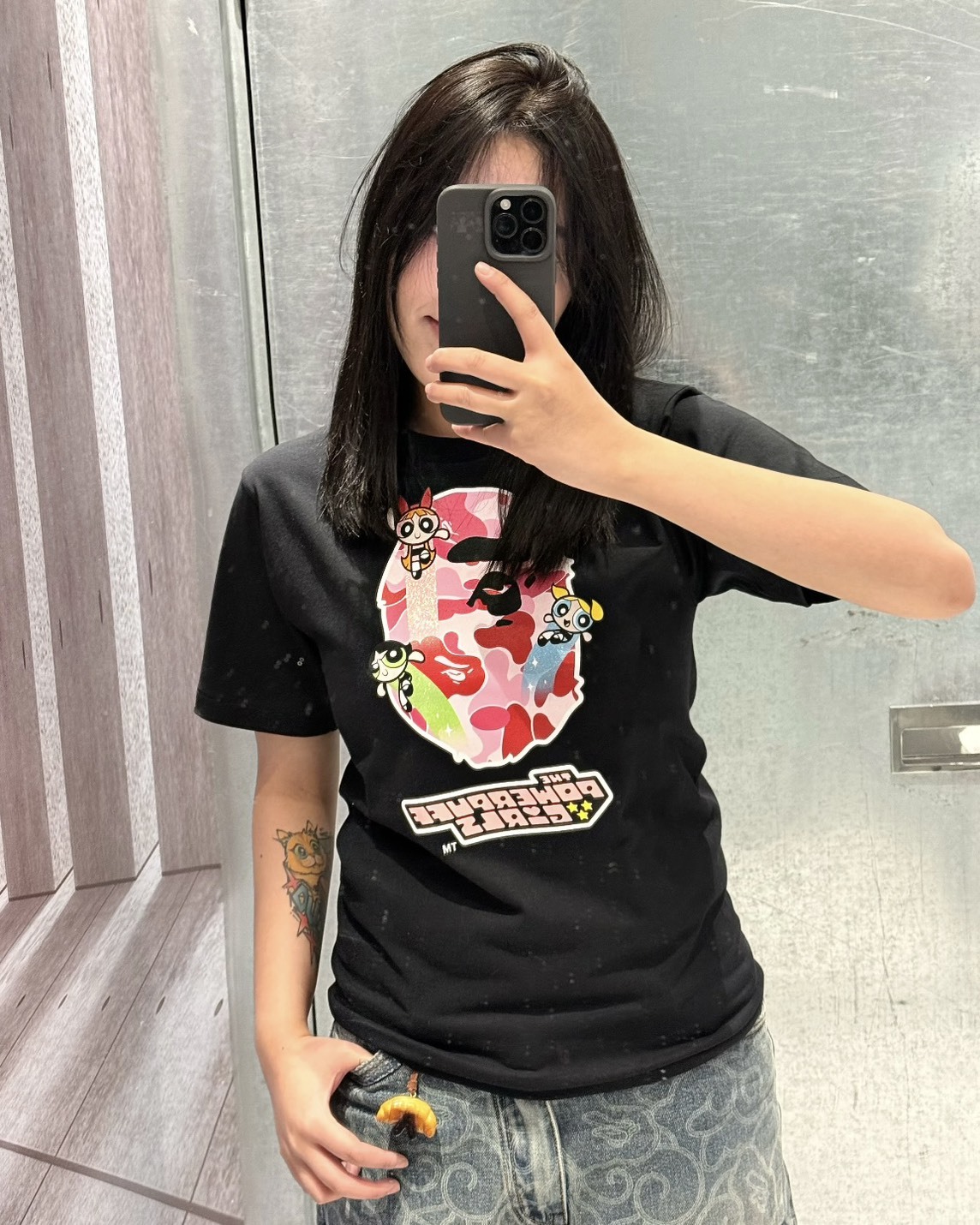 BAPE® x《飛天小女警》APE HEAD TEE 黑色