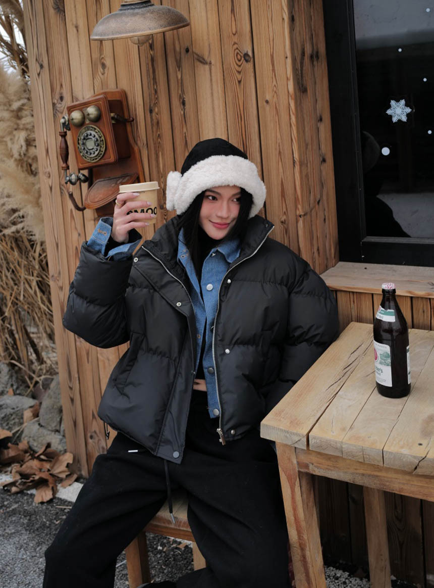 (羽絨)假兩件牛仔羽絨外套*4色