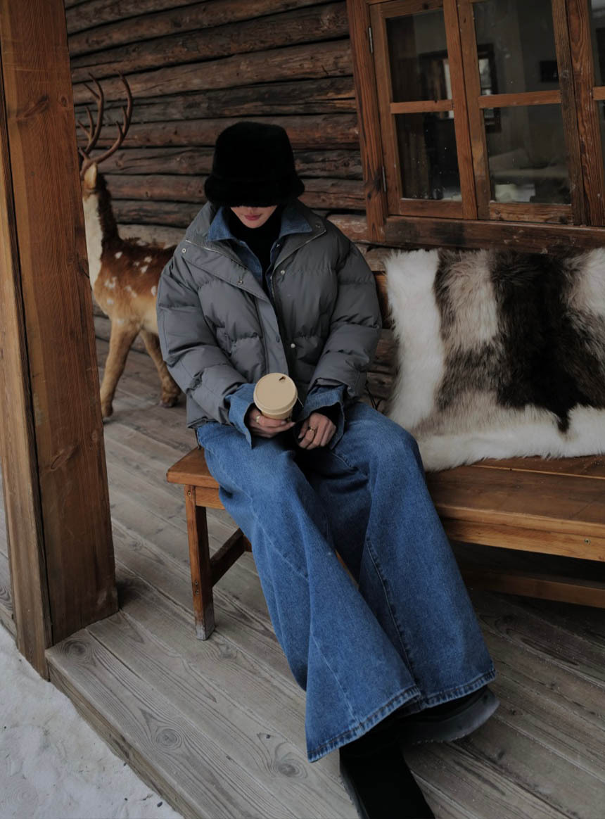 (羽絨)假兩件牛仔羽絨外套*4色