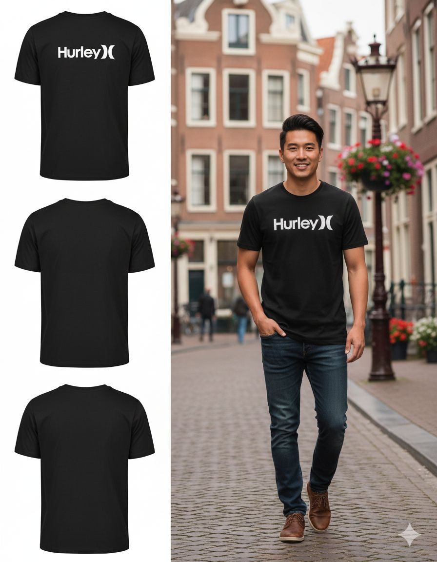 【預購】Q121604 HURLEY 男裝黑色每日必備純色短袖T卹