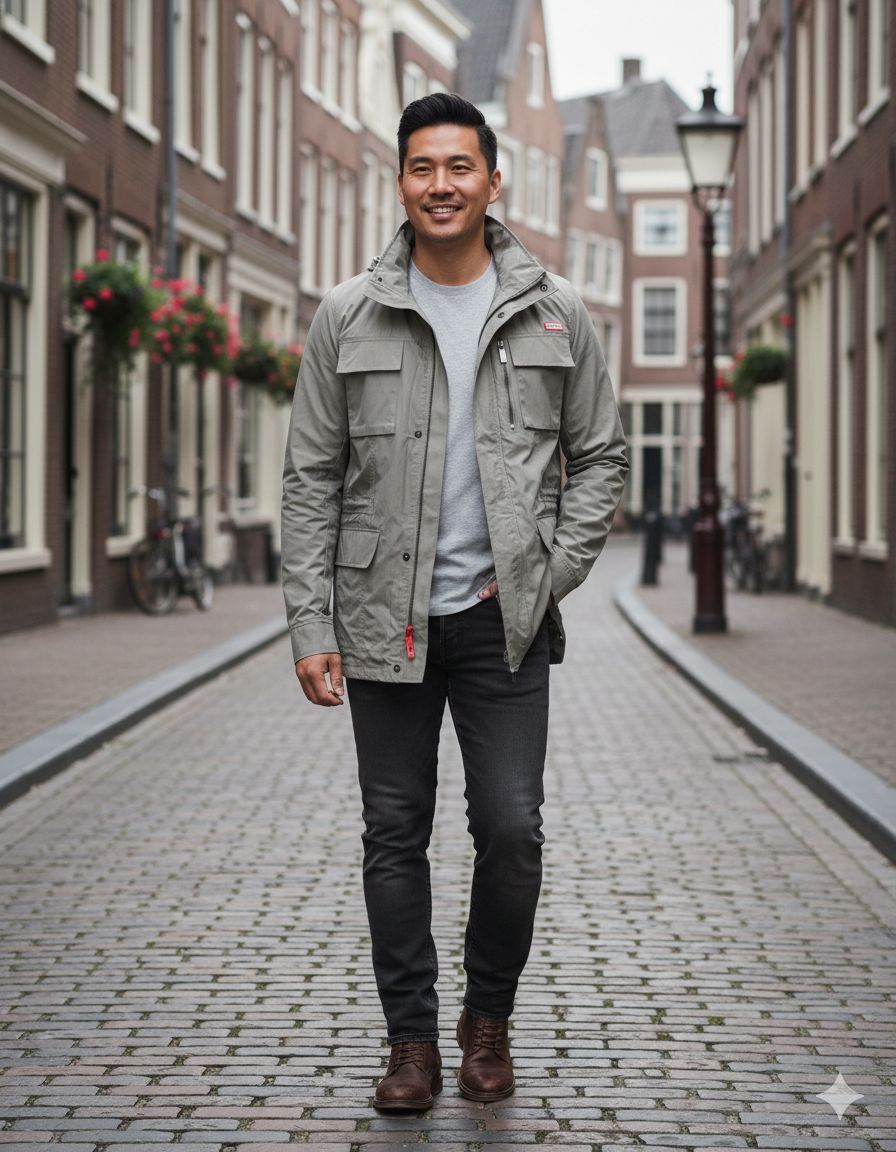 【預購】Q121601 HUNTER 橡木色男裝Pleydell 高級野戰夾克