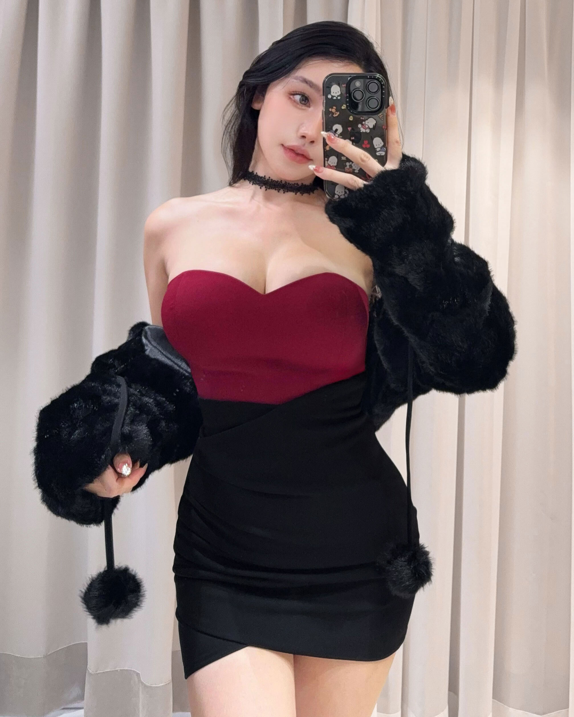 紅色限定-百搭素面桃心馬甲