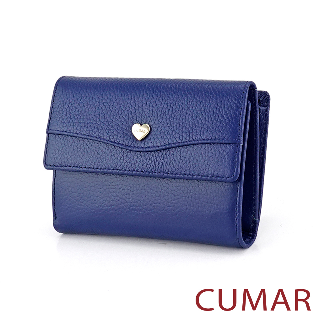 CUMAR女包|愛心荔枝紋真皮中短夾