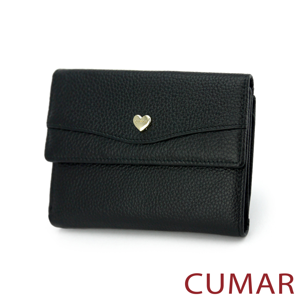CUMAR女包|愛心荔枝紋真皮中短夾