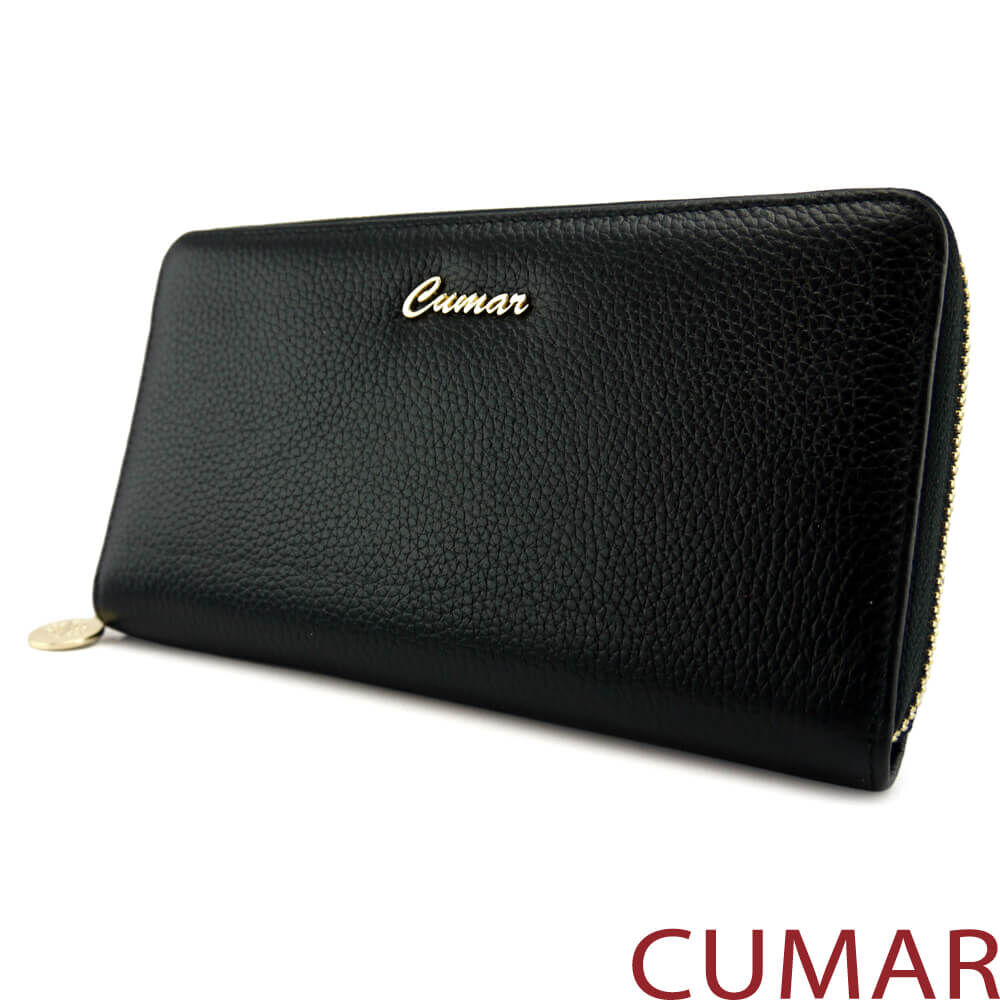 CUMAR女包|真皮甩紋拉鍊長夾